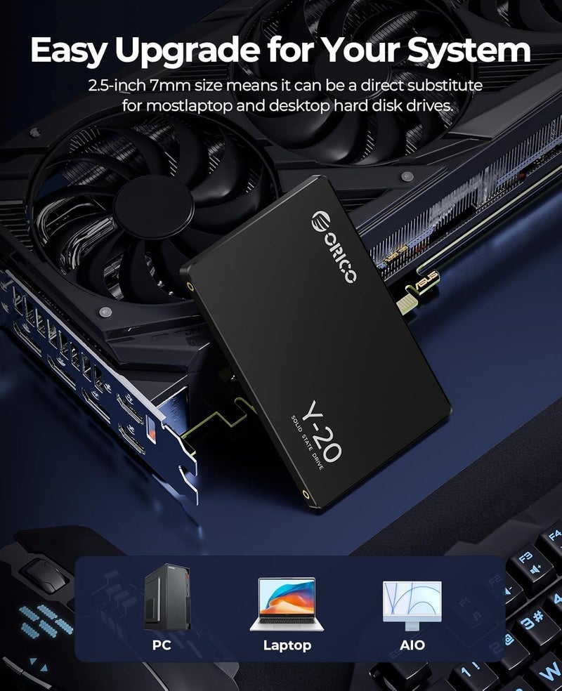 Orico قرص صلب داخلي SSD SATA بسعة 4TB بحجم 2.5 بوصة، سرعة قراءة تصل إلى 500MB/s، SATA III 6Gbps لأجهزة الكمبيوتر المكتبية واللابتوب وNAS وDIY والقرص الخارجي - Y20 - Image 5